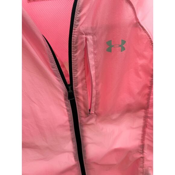 Under Armour womens pink Storm Cold Gear Hooded Running Jacket fitted - Picture 5 of 7